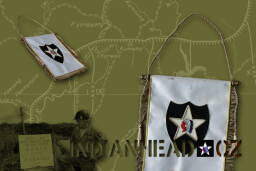 INDIANHEAD.CZ IM90002 US 2ID KOREA DMZ FLAG BANNER OF THE SECOND INFANTRY DIVISION